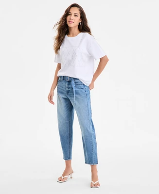 Bar Iii Women's High-Rise Barrel-Leg Jeans, Exclusively at Macy's