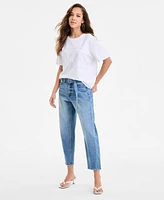 Bar Iii Women's High-Rise Barrel-Leg Jeans, Exclusively at Macy's
