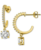 Giani Bernini Cubic Zirconia Round Hoop Earrings (3-1/4 ct. t.w.) 18k Gold over Sterling Silver