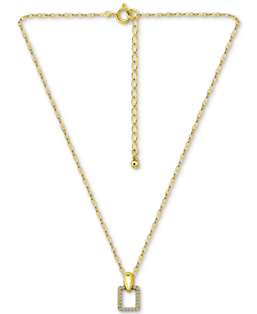 Giani Bernini Cubic Zirconia Doorknocker Pendant Necklace (1/2 ct. t.w.) 18k Gold over Sterling Silver, 16" + 2" extender