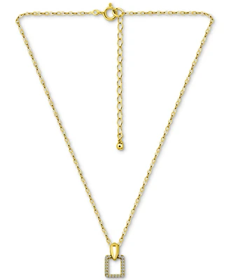 Giani Bernini Cubic Zirconia Doorknocker Pendant Necklace (1/2 ct. t.w.) 18k Gold over Sterling Silver, 16" + 2" extender