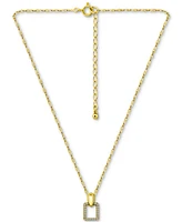 Giani Bernini Cubic Zirconia Doorknocker Pendant Necklace (1/2 ct. t.w.) 18k Gold over Sterling Silver, 16" + 2" extender