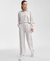 Id Ideology Women's Heather Butter-Soft Quarter-Zip Top, Exclusively at Macy's