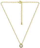 Giani Bernini Cubic Zirconia Solitaire Pendant Necklace (1 ct. t.w.) 18k Gold over Sterling Silver, 16" + 2" extender