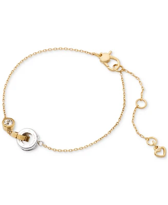 Kate Spade New York Two-Tone Crystal & Interlinking Ring Bracelet