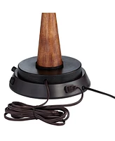 Modern Universal Charging Workstation Table Lamp Base with Usb and Ac Power Outlet Full Range Dimmer Bronze for Living Room Bedroom House Bedside Nigh