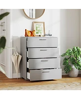 4-Drawer Storage Dresser with Handles and Anti-Tip Devices for Safe Organized Bedroom
