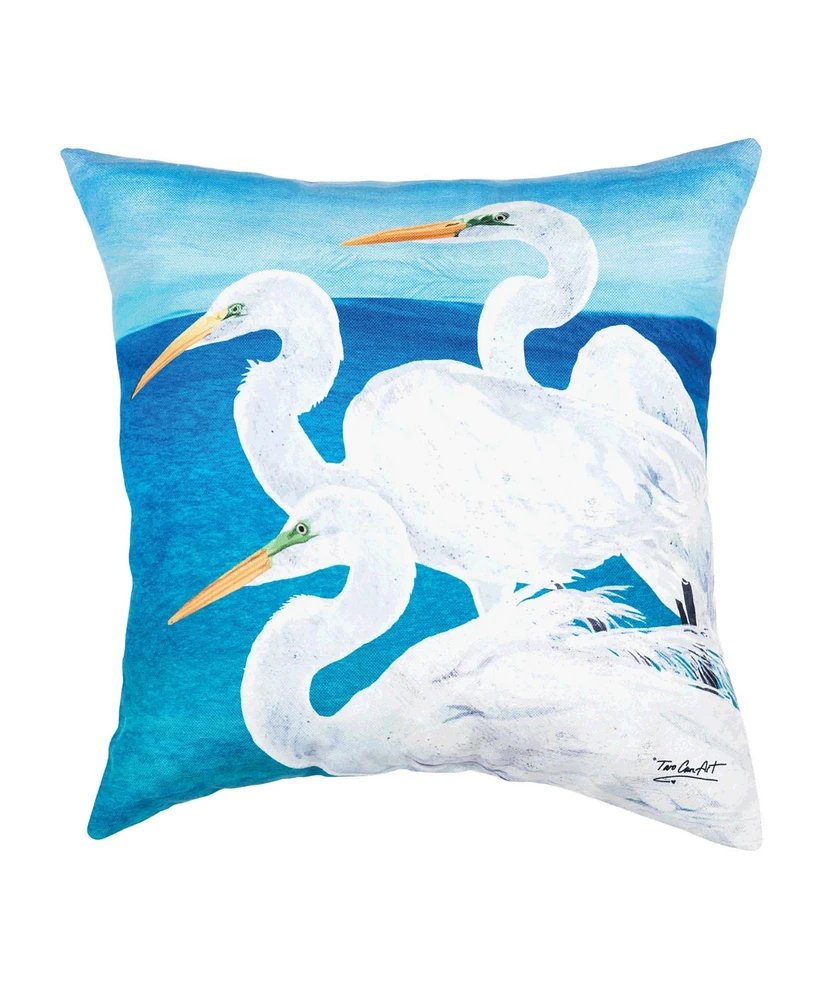 Egret Trio Throw Pillow