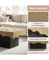 Tribesigns Farmhouse Coffee Tables for Living Room, 45 Inch Rectangular Rustic Classic Cocktail Table