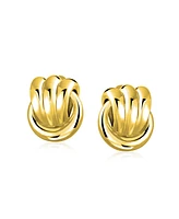 Bling Jewelry Fashion Rope Cable Love Knot Clip-On Earrings for Non-Pierced Ears Silver Gold Tone