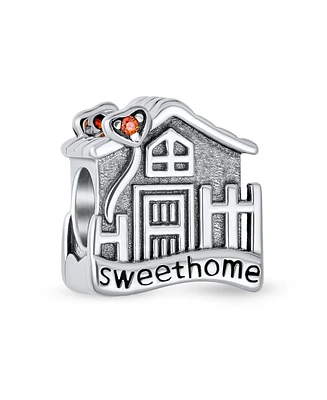 Bling Jewelry Sweet Home Flower Heart Charm Bead New Homeowner in Sterling Silver