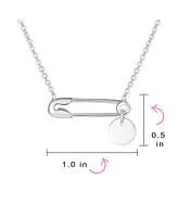 Bling Jewelry Initial Alphabet A-z Solidarity Pendant Necklace Sterling Silver Safety Pin Design