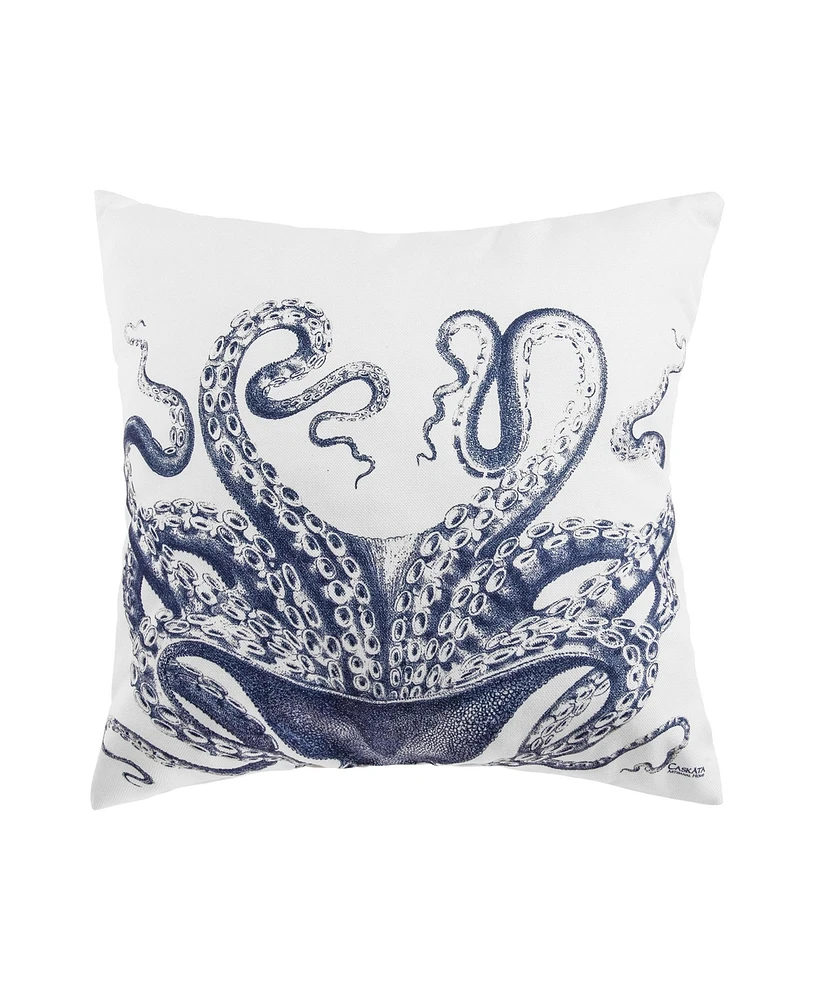 Blue Octopus Decorative Throw Pillow