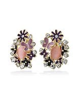 Bling Jewelry Green Pink Black Multi Color Button Style Clip-On Earrings Non-Pierced Ears