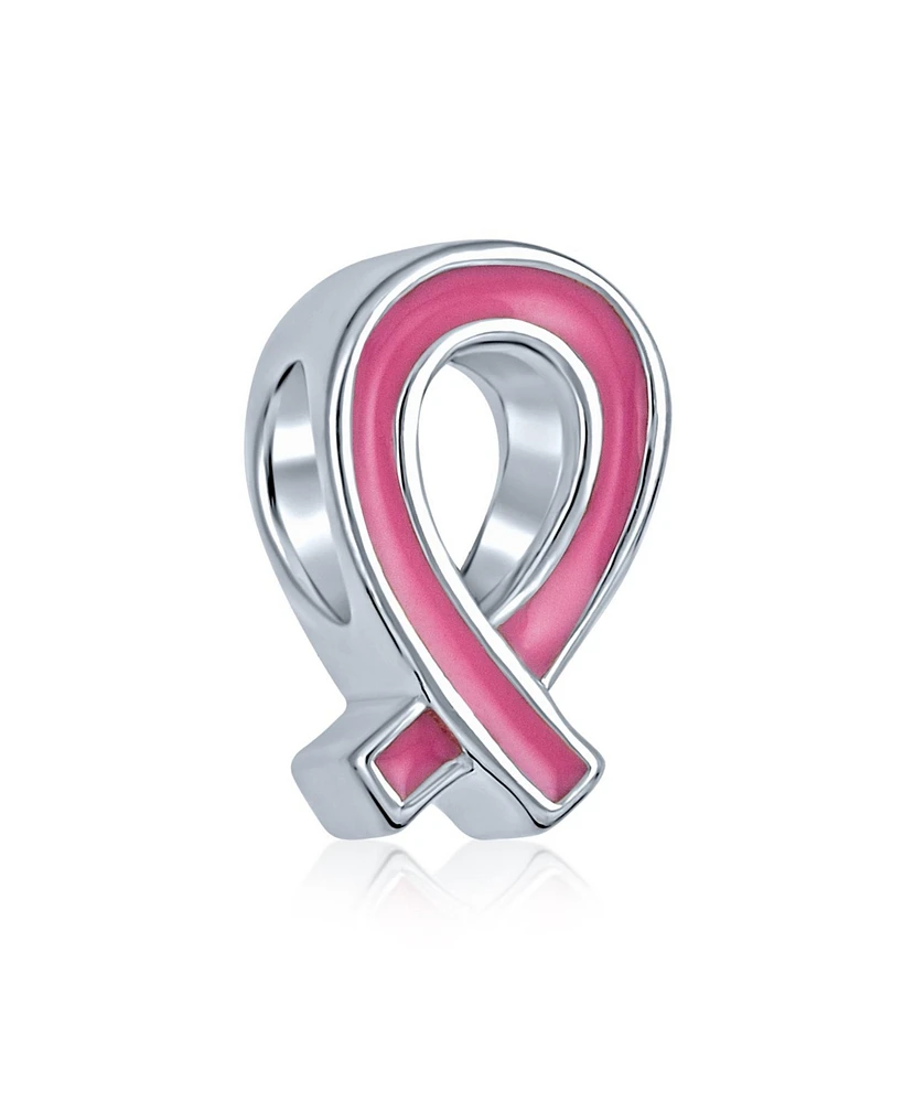 Bling Jewelry Radiant Pink Ribbon Hope Breast Cancer Survivor Charm Bead - Sterling Silver