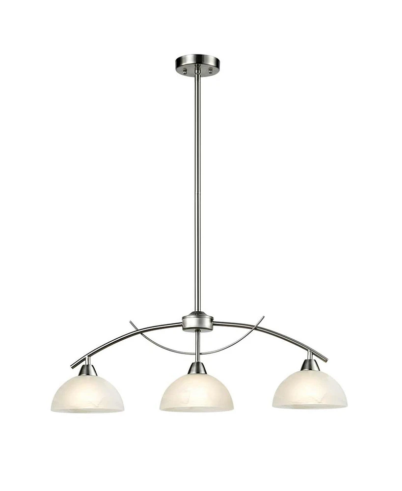 Moose Modern 3-Light Kitchen Pendant Lighting, Brushed Nickel