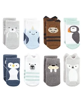 Hudson Baby Cotton Rich Baby Terry Socks 16-Pack, Arctic Animals, 6-12 Months