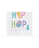 Hip Hop" Easter Bunny Rabbit Carrot Embroidered Cotton Flour Sack Kitchen Dishtowel