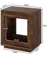 Tribesigns Rustic Wood End Table, 2 Tiered Square Side Table with Storage Shelf (2, Wood)