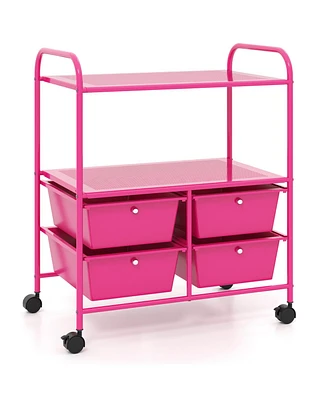 4 Drawers Shelves Rolling Storage Cart Rack