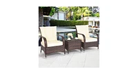 3PCS Outdoor Patio Rattan Wicker Furniture Set