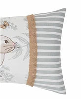 Garden Toile Bunnie Lumbar Pillow