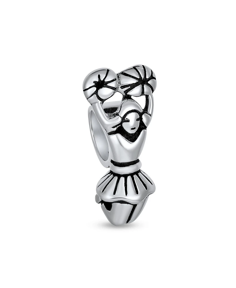 Bling Jewelry School Spirit Cheerleader Charm Bead Sterling Silver for European Bracelet