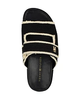 Tommy Hilfiger Women's Landyn Crochet Almond Toe Flat Sandals