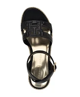 Tommy Hilfiger Women's Vastie Raffia Platform Wedge Sandals