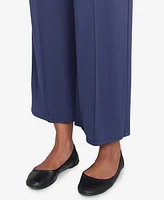 Alfred Dunner Women's Nantucket Pleated Wide Leg Ankle Pants