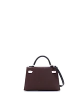 Pre-Owned HERMES Kelly 20 Handbag Tricolor Epsom with Palladium Hardware