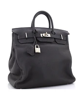 Pre-Owned HERMES Hac 40 Handbag Black Togo with Palladium Hardware