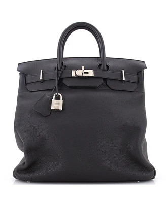 Pre-Owned HERMES Hac 40 Handbag Black Togo with Palladium Hardware