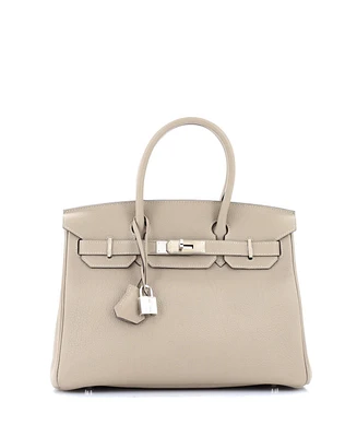 Pre-Owned HERMES Birkin 30 Handbag Grey Togo with Palladium Hardware
