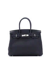 Pre-Owned HERMES Birkin 30 Handbag Black Togo with Palladium Hardware