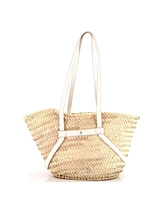 Pre-Owned Givenchy Small Voyou Basket Bag Raffia with Leather