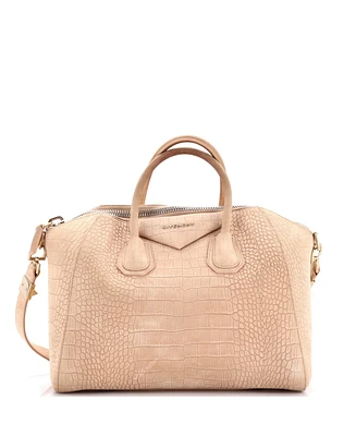 Pre-Owned Givenchy Medium Antigona Bag Embossed Nubuck