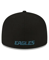 New Era Men's Black Philadelphia Eagles Super Bowl Lix Side Patch 59FIFTY Fitted Hat