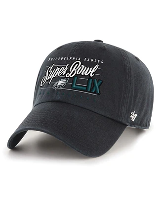 '47 Brand Men's Black Philadelphia Eagles Super Bowl Lix Cleanup Adjustable Hat