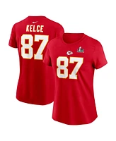 Nike Women's Travis Kelce Red Kansas City Chiefs Super Bowl Lix Name Number T-Shirt