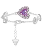 Guess Crystal Heart Line Charm Bracelet