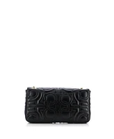 Pre-Owned Salvatore Ferragamo Mini Gancini Chain Wallet Gancini Quilted Leather