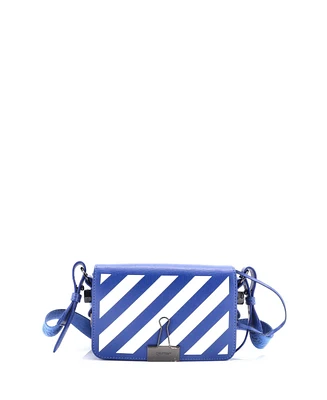 Pre-Owned Off White Mini Binder Clip Flap Bag Striped Leather