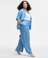 On 34th Trendy Plus Chambray Drawstring Pants, Exclusively at Macy's