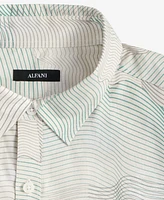 Alfani Men's Frank Wave Motion Short Sleeve Printed Button-Front Shirt, Exclusively at Macy's