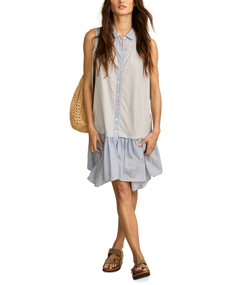 Lucky Brand Women's Breezy Cotton Sleeveless Shirt Dress