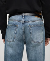 Mango Men's Frayed Straight-Fit Jeans