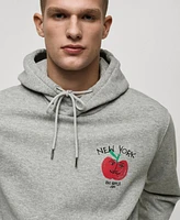 Mango Men's Printed Graphic Hoodie