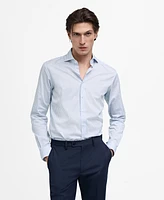 Mango Men's Slim-Fit Striped Dress Shirt