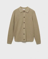 Mango Men's Wool-Blend Polo Cardigan